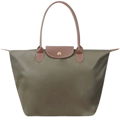 Oxforte – Elegant Axelväska i Oxfordtyg och Läderdetaljer