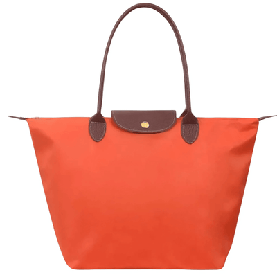 Oxforte – Elegant Axelväska i Oxfordtyg och Läderdetaljer