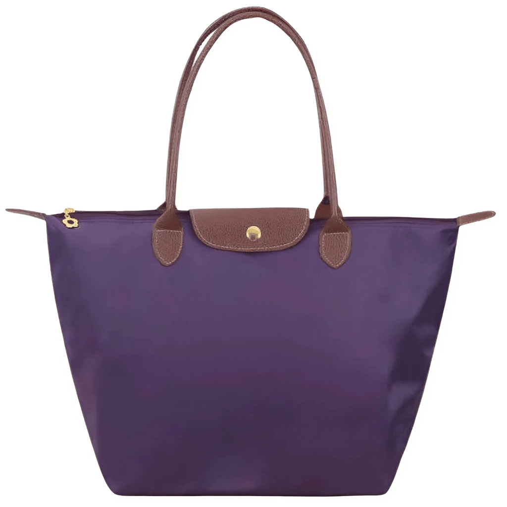 Oxforte – Elegant Axelväska i Oxfordtyg och Läderdetaljer