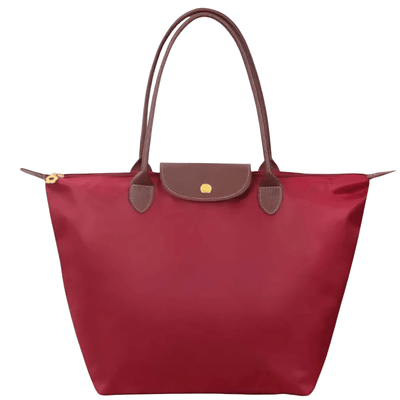 Oxforte – Elegant Axelväska i Oxfordtyg och Läderdetaljer