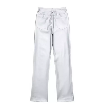 Lustra – Glänsande högmidjade byxor för damer